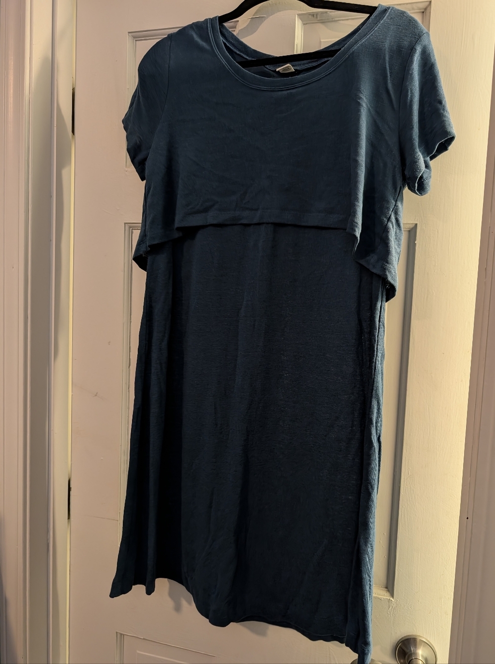 Comfy Old Navy Maternity And Nursing Short Sleeve Layered Dress - Teal